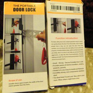 THE PORTABLE DOOR LOCK -  INSTALL at HOME or TAKE WHEN TRAVELING !